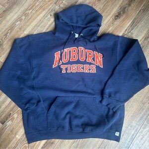 Vintage Auburn Univ Tigers Russell Athletic Navy Sweatshirt Hoodie Size XL